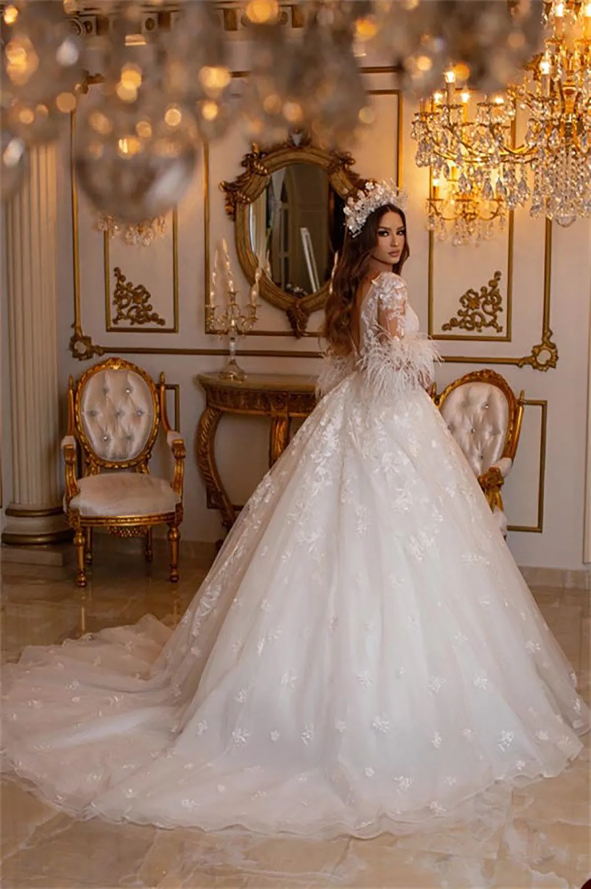 gold sequin top wedding dress Gold Sequin Chiffon Backless Simple Beach Wedding Dresses with Sash PF –  Promfast