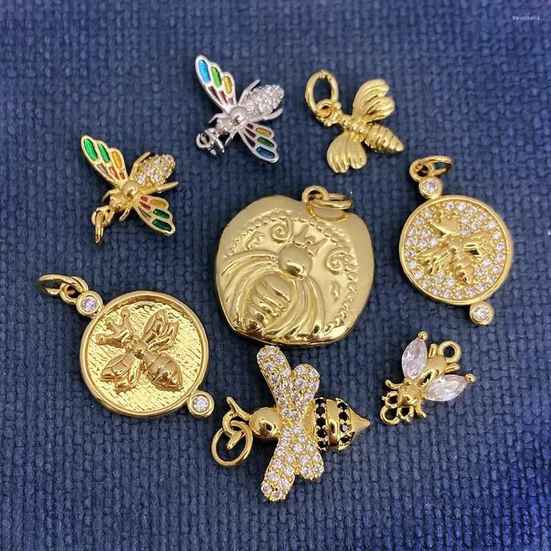 Charms Bee Jewelry Diy For Making Pendant Necklace Bracelet Earrings Gold Color Cute Accessories