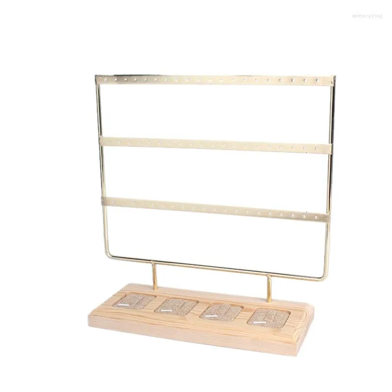 Sieraden zakjes gaten houten oorbellen Organisator Display Stand 3 Tier