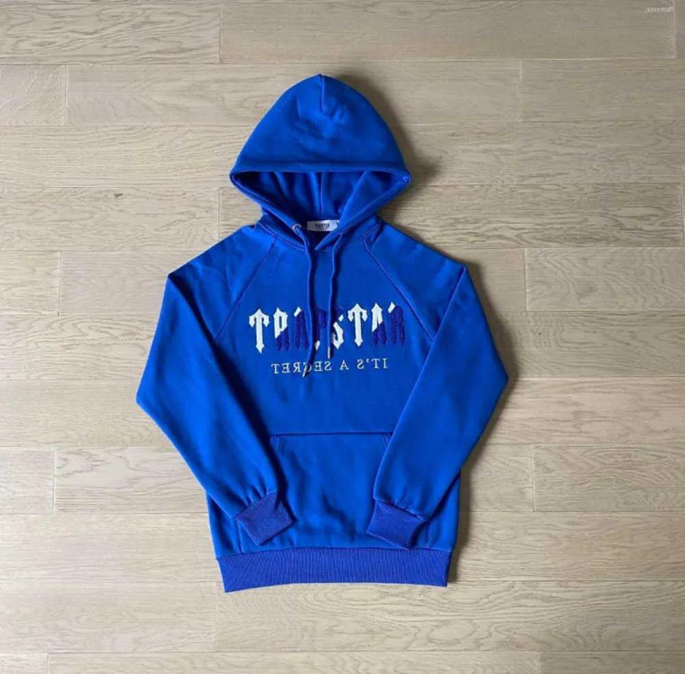Motion design Tracksuits Trapstar Man Set Chenille Decoded Hooded Tracksuit Bright Dazzling Blue White trapstar jacke schwarz Embroidered Woman 79ess