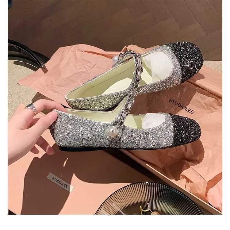 Black Sequin Dress Shoes with Buckle Strap and Round Toe Flats for Women  from Dhgate Dress Shoes - price 45.17