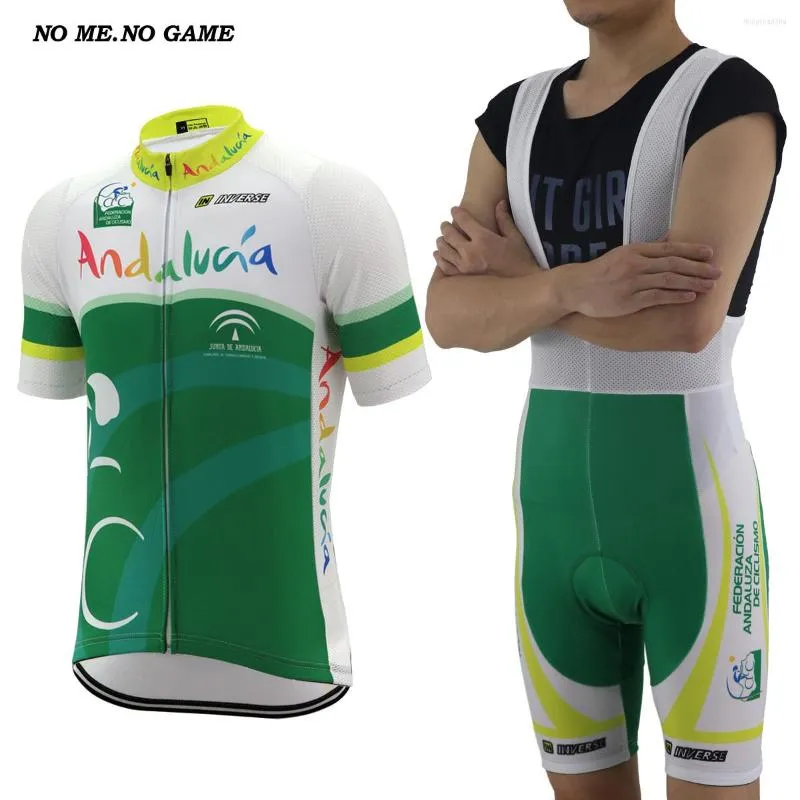 Гоночные наборы Andaluza Cycling Jersey Kit Kit Road Bike Wear Riding Pro одежда зеленые велосипедные рубашки Maillot icliste ropa ciclismo