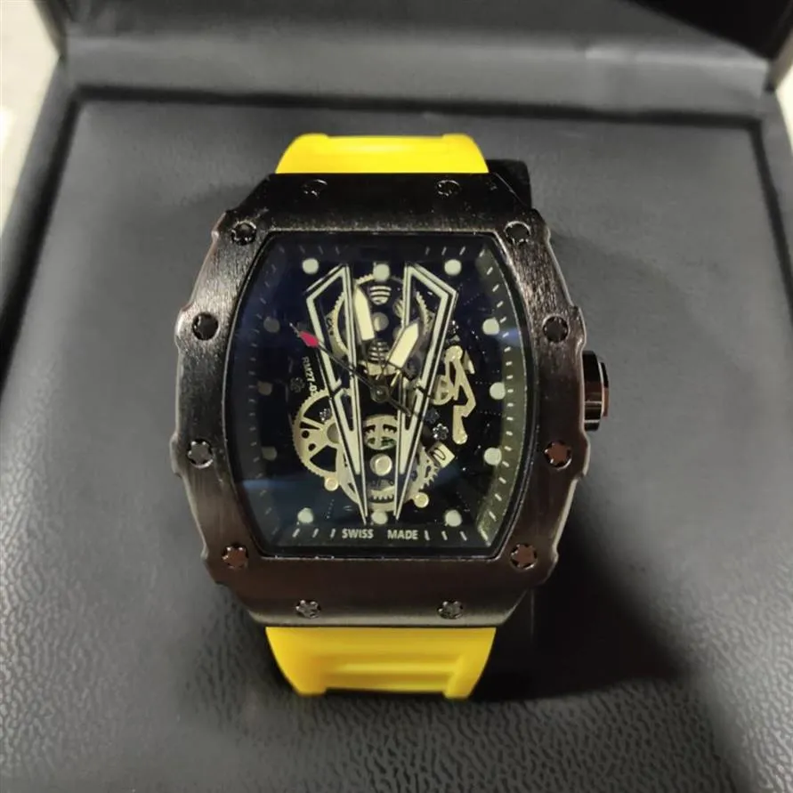 Mens Luxury Wristwatches Black Silicone Strap Fashion Designer Watch Sport Quartz Analog Clock Relogio Masculino283N
