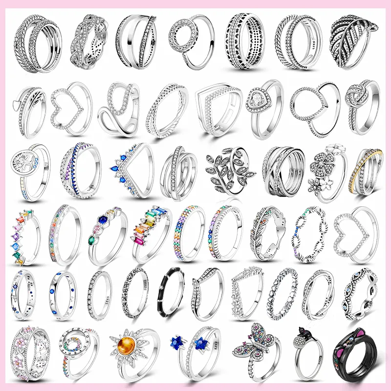 925 Mulheres prateadas FIT PANDORA RING ORIGINAL COROW COROWN RINGS ANELOS EMBALAGENS