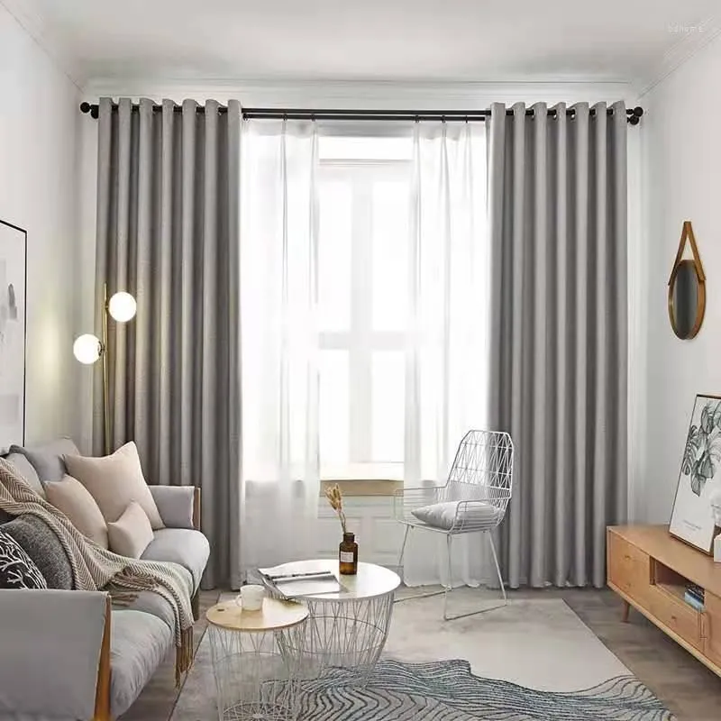 Curtain Curtains For Living Dining Room Bedroom Cotton Linen High Shading Rate Solid Color Nordic Simple Balcony Windows Door Kitchen