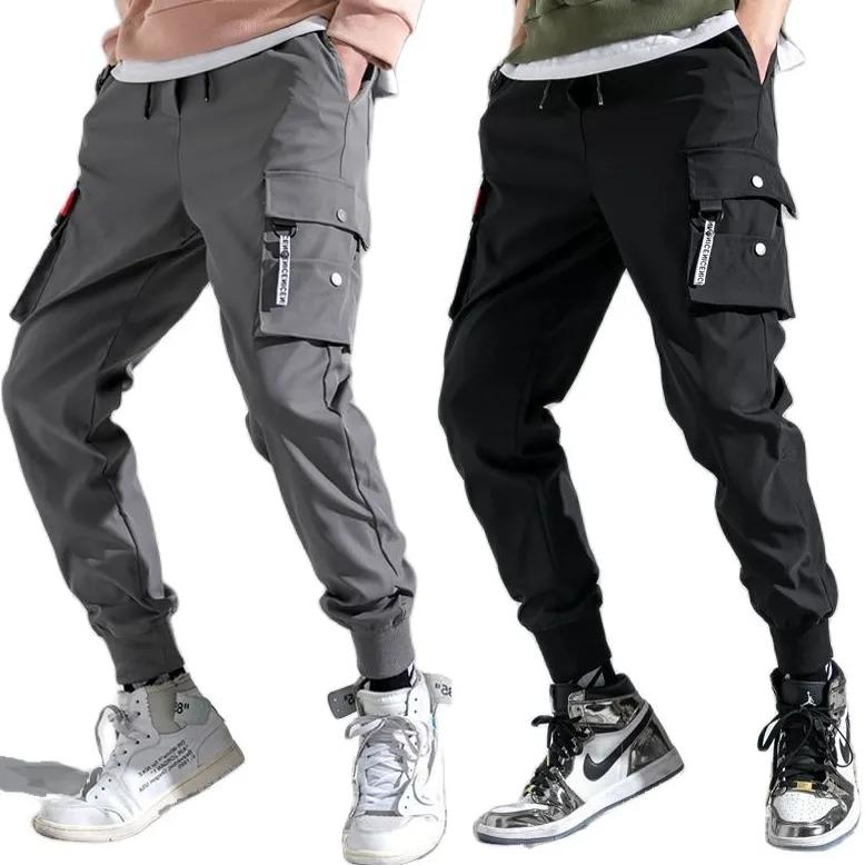 Calças masculinas design fino calças jogging carga militar casual pista de trabalho verão plus size corredores roupas ensino 230302
