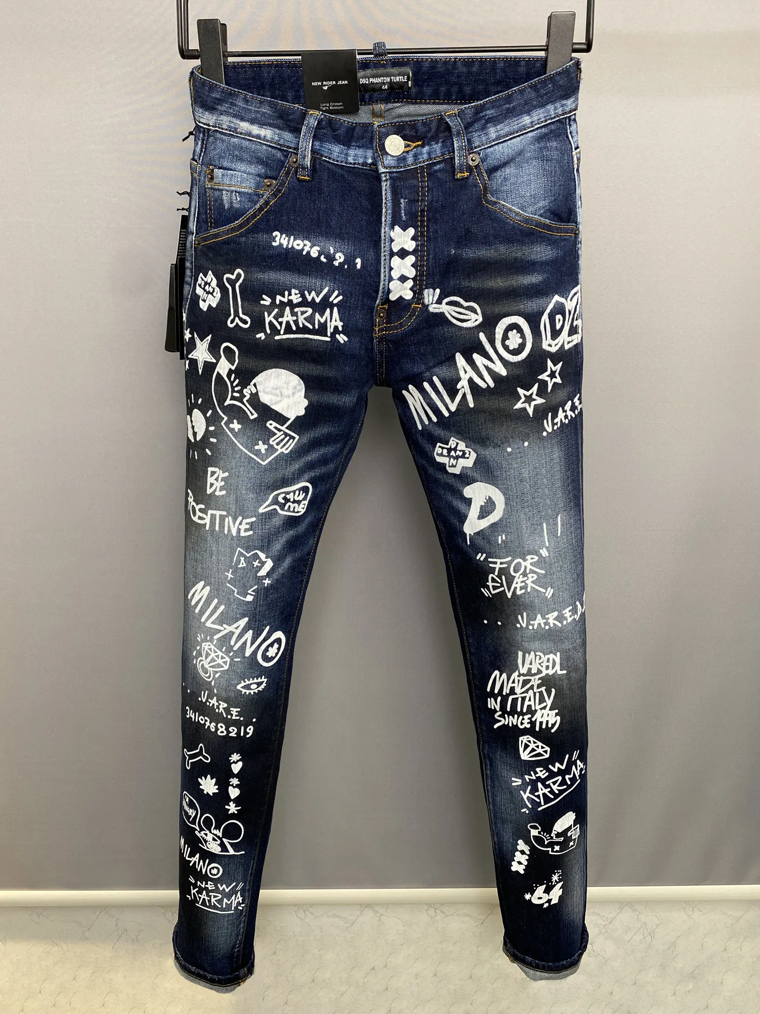 DSQ PHANTOM TURTLE Herren-Jeans, Luxus-Designer-Jeans, dünn, zerrissen, cooler Typ, lässiges Loch, Denim, modische Marken-Fit-Jeans, gewaschene Hose für Herren, 6132