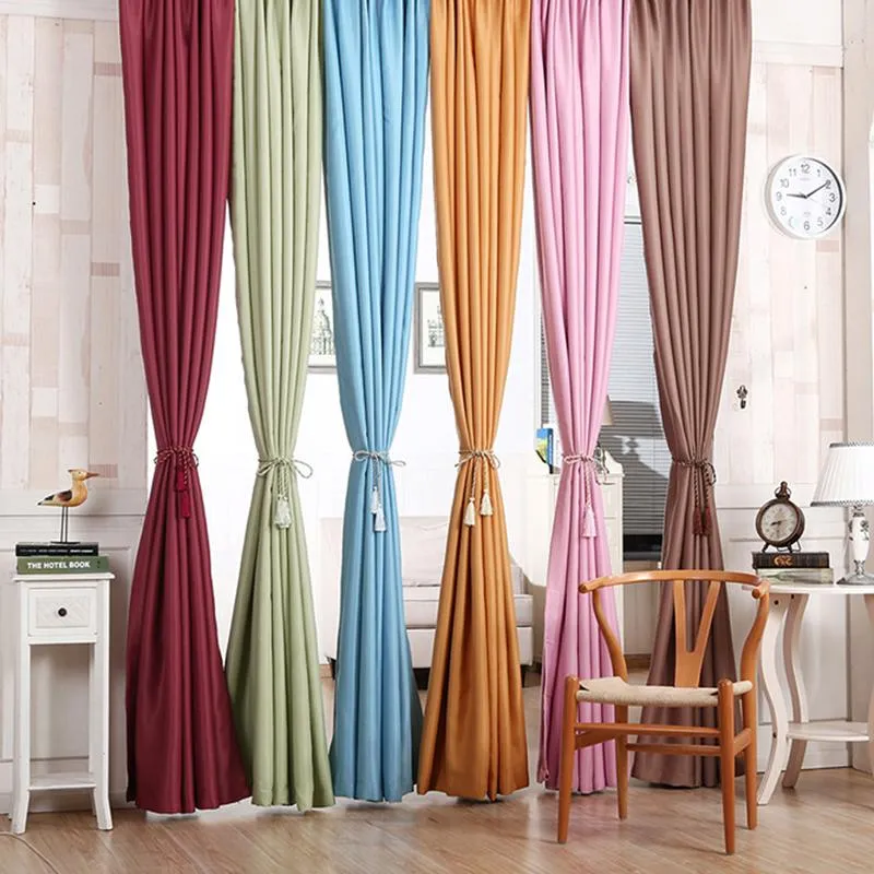 Curtain & Drapes High Quality Blackout Thermal Solid Window Curtai For Bedroom 7 Colors Available NVIE