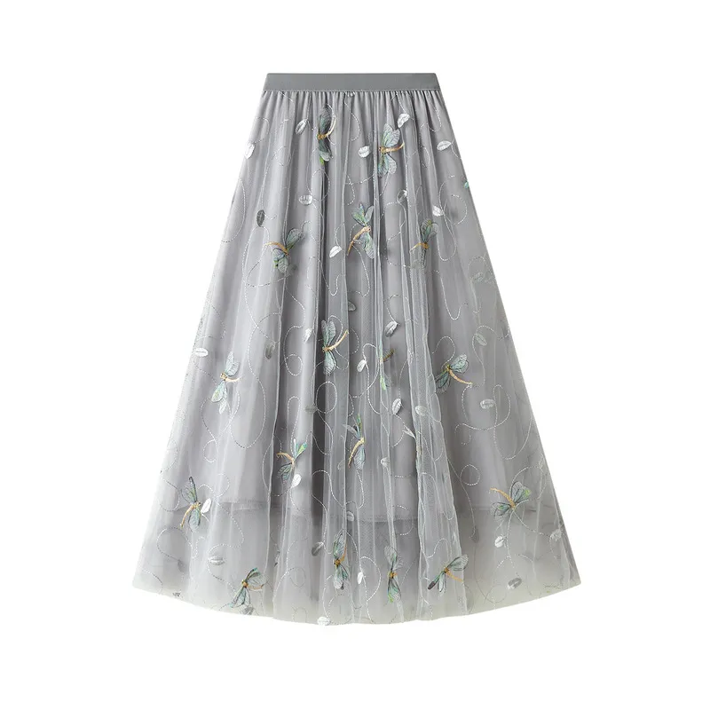 Women Skirts Fashion Tiered Skirt Multi Colors Tutu Skirtt A Line Designed Dress With Floral Decoration Elastic Waist Plus Size