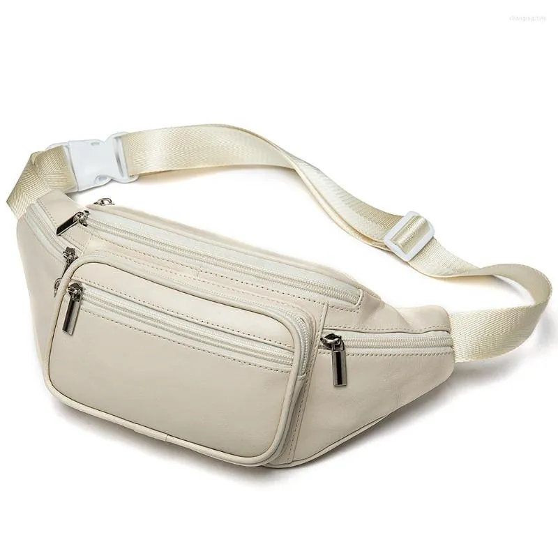 Taillezakken Echte lederen billen Zachttas Zachte lambskine Vrouwen pakken schapenvacht unisex kist voor vrouwelijke mannelijke sport crossbody