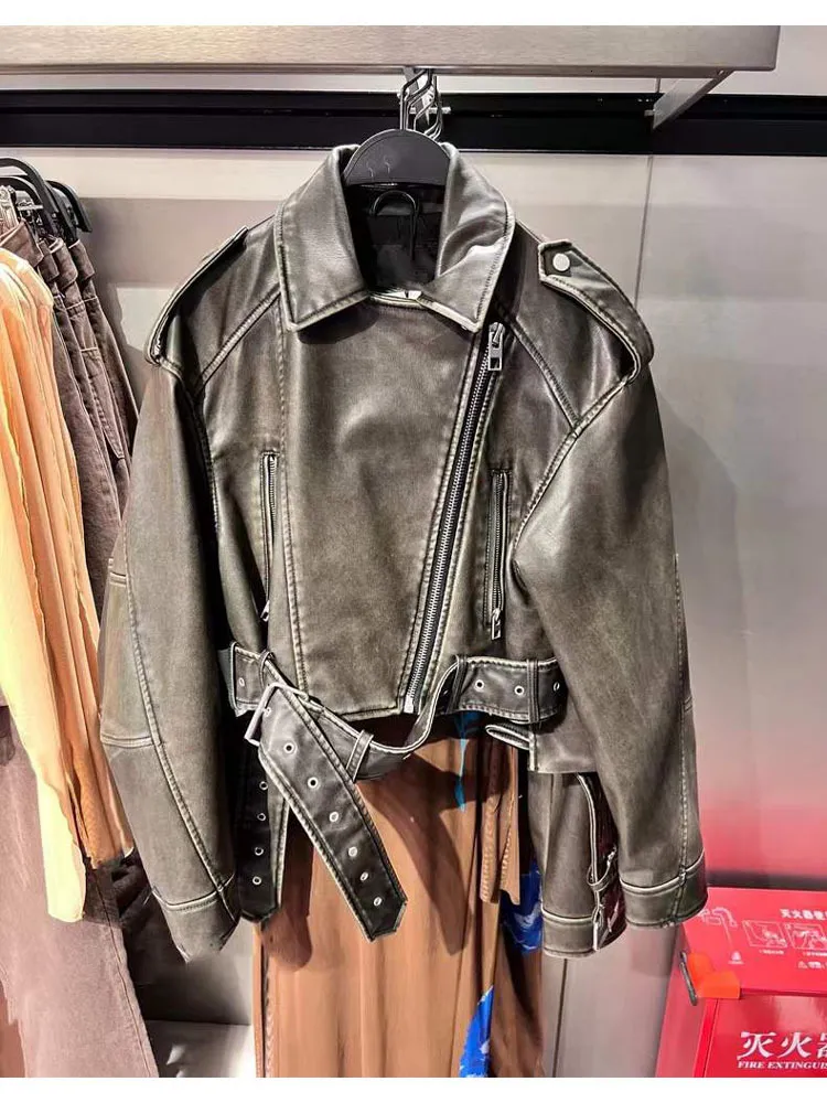 Leather Jacket Balloon Sleeve Coat Zara Leatherette Cropped Trench