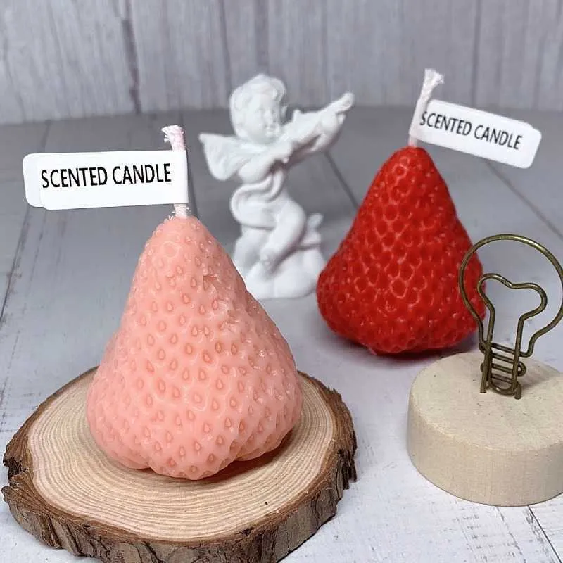 Kunstmatig fruit geurend huis in stijl Koreaanse ornamenten huwelijksgeschenken aardbeikaarsen