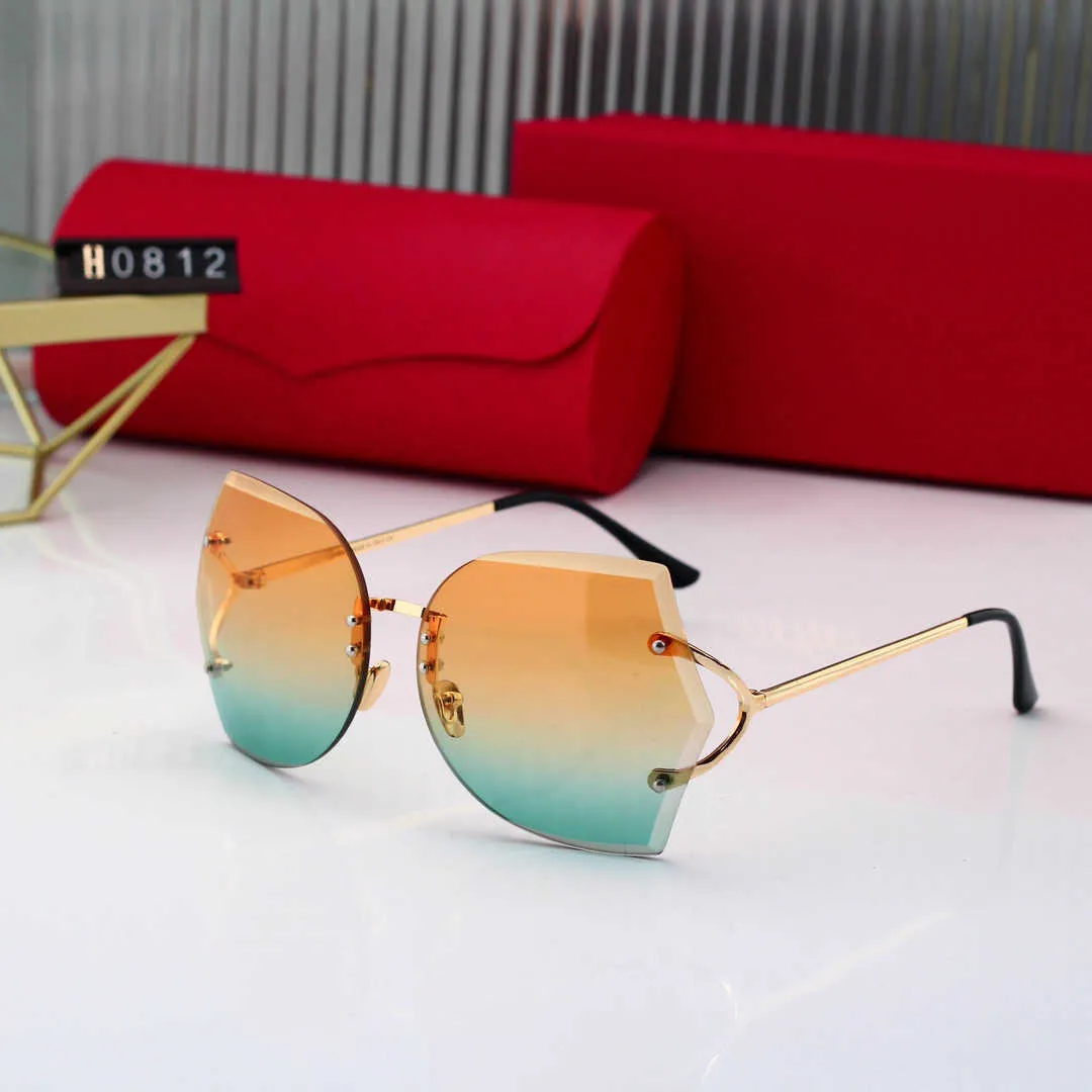 Hombres y mujeres Diseñador de moda Gafas de sol Locs Gafas de sol Diseño sin montura Gafas de sol de marca Protección ocular polarizada Montar al aire libre Playa clásica