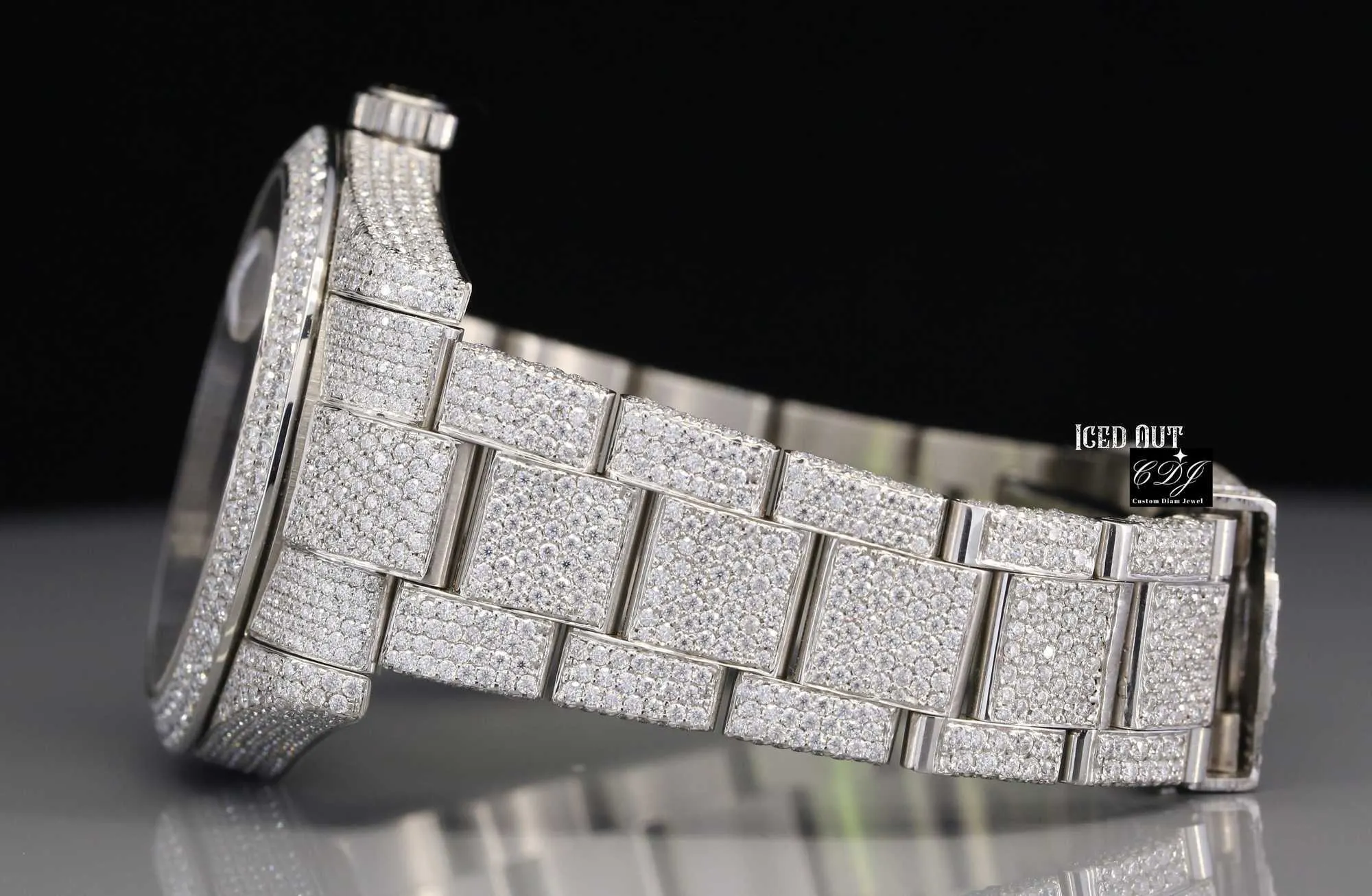 Iced Out Moissanite Diamond Watch Hip Hop Rapper Jewelry, Dign