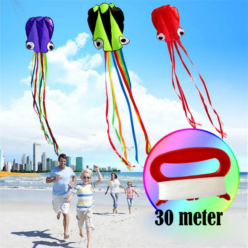 Accessori per aquiloni Aquilone polpo grande 3D 4M con linea di maniglia Gioco estivo per bambini all'aperto Software acrobatico professionale Power Beach Kite Giocattolo per bambini 230303