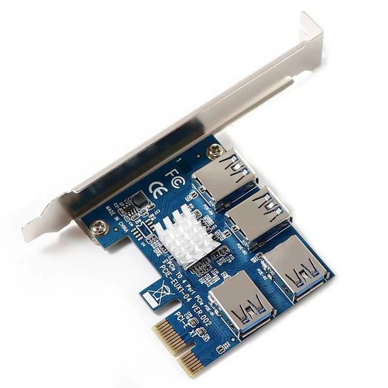 PCI-E zu Adapter 1 Turn 4 xpress Slot 1x zu 16x USB3.0 Spezial-Riser-Card-Extender PCIe-Konverter