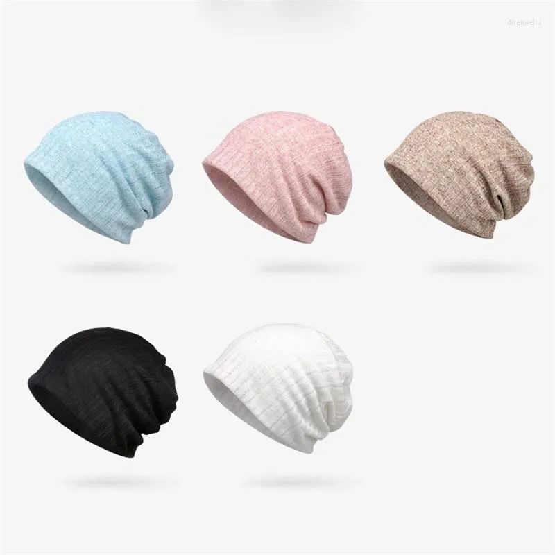 Cycling Caps Ladies Mens Unisex Thin Headgear Jacket Pile Cap Knit Slouch Beanie Hat Cosy