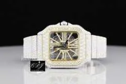 Mécanique haut de gamme haut de gamme personnalisé Moissanite montre de luxe Original ensemble de main glacé diamant Hip Hop Bus