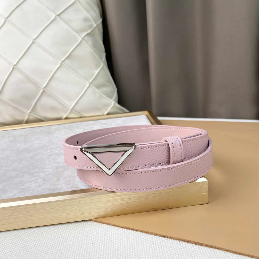 Top Designer Women Belt Fashion All-fit Smooth Buckle Clothing Accessories Thin Waist Belts High-quality Cowhide Men Belt Width 2.5cm Triangle