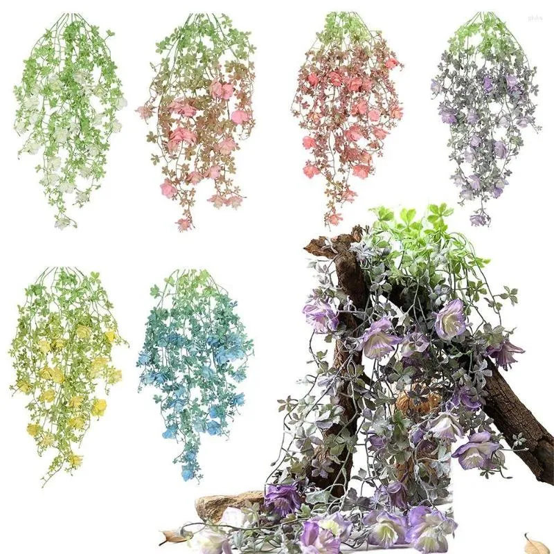 Fleurs décoratives ornement de mariage décoration de la maison réaliste pommetier fleur vigne tenture murale guirlande florale plante artificielle rotin
