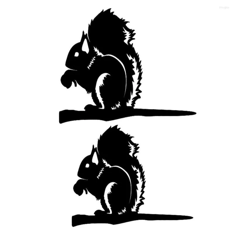 Garden Decorations Metal Squirrel Silhouette Stainless Steel Decoration Statue Wall Art Tree Backyard