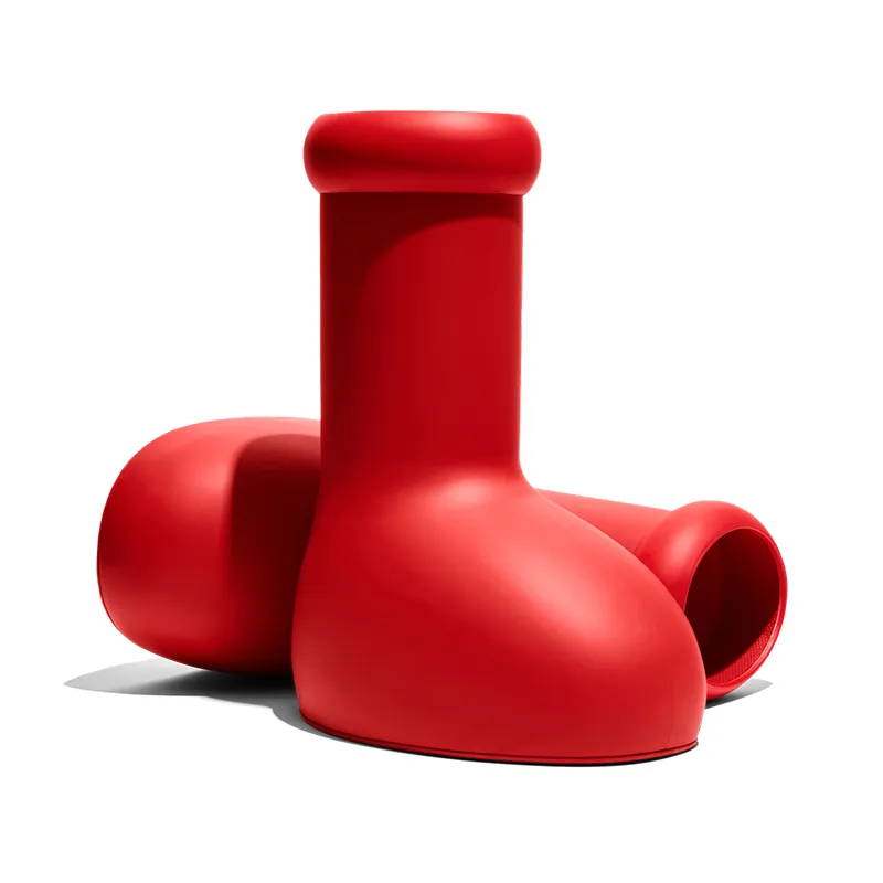 Rouge Big Boot Designer Mschf Astro Boy Bottes Fond épais Antidérapant Bottines de pluie Plate-forme en caoutchouc Bootie Mode surdimensionné enfants