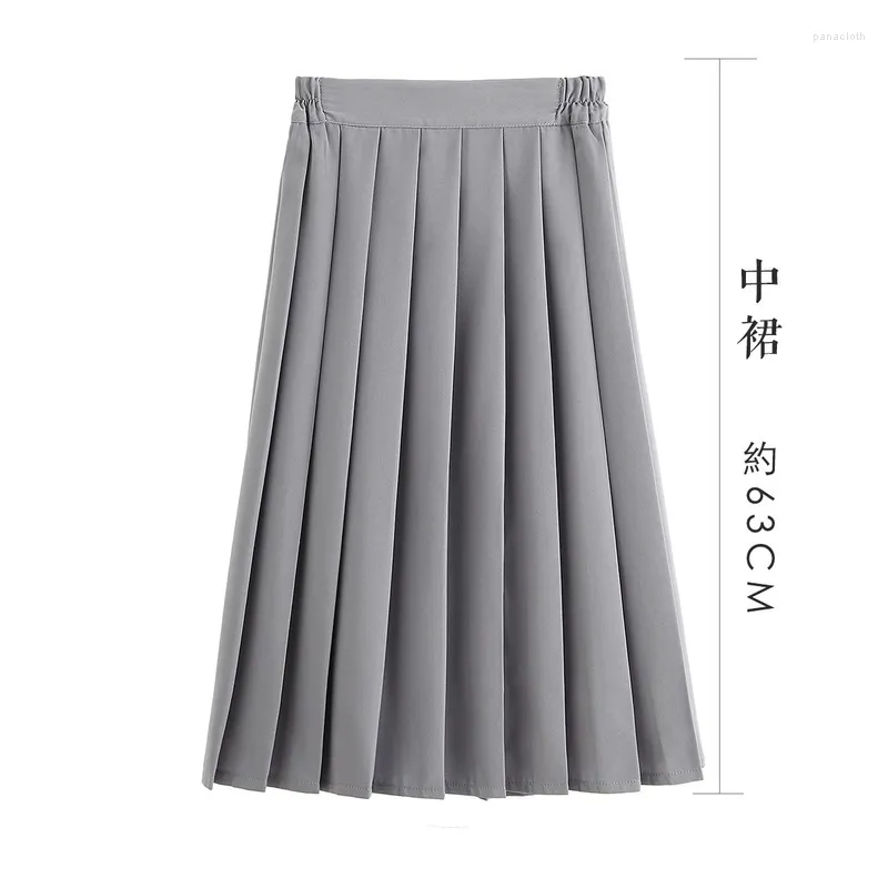 Jupes jupe plissée style collège japonais étudiant Jk gris taille élastique vêtements de mode coréenne Harajuku