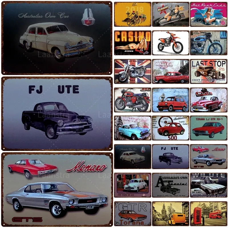 Vintage voiture moto Garage décoration rétro affiche étain signes rétro métal signes plaque décoration de la maison Art peinture Plaque 30X20cm W03