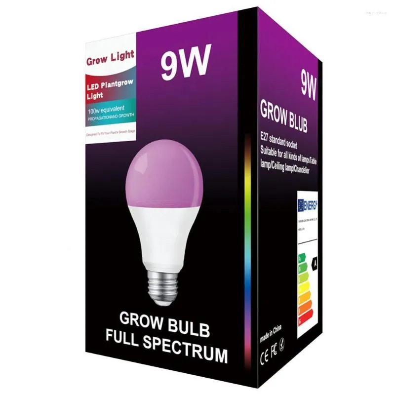 Wzrośnie światła Wysoka jakość Lampa wzrostu LED Full Spectrum E27 Plant Light Light 9W Rosnąca żarówki Wypełnij trwałe