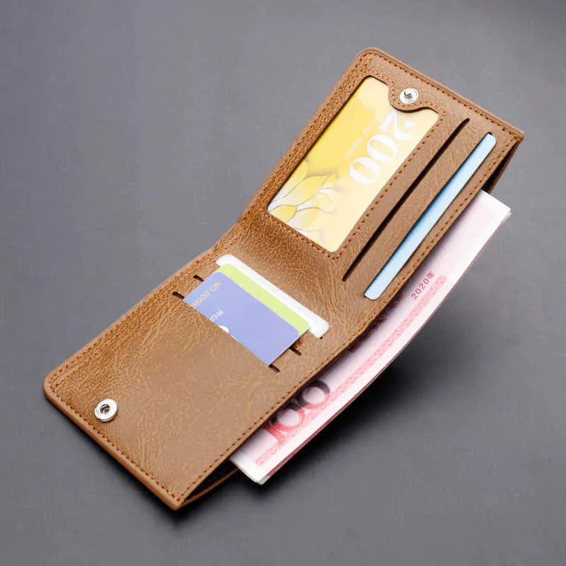 Portefeuilles Hommes d'affaires Portefeuille Blackcoffeebrown Titulaire de la carte de crédit Wallet Case Male PU Leather Short Man Wallet and Purse 2022 Money BagL230303