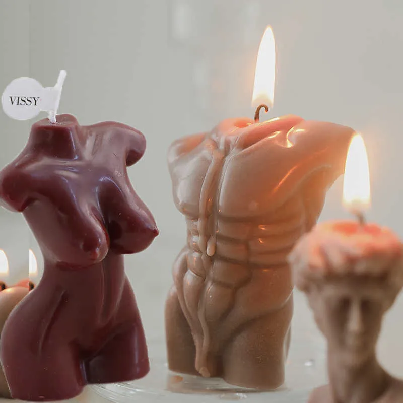 3D Female/Male Nude Body Sculpting Torso Statue Scented Candles Home Decoration Craft Ccented Candles Weding Bedroom Party Decor