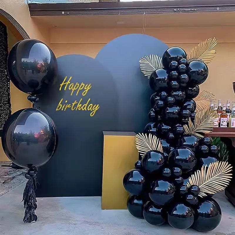 Altre forniture per feste di eventi Pacchetto catena di palloncini in lattice nero decorazione per feste di compleanno matrimonio per adulti 230302