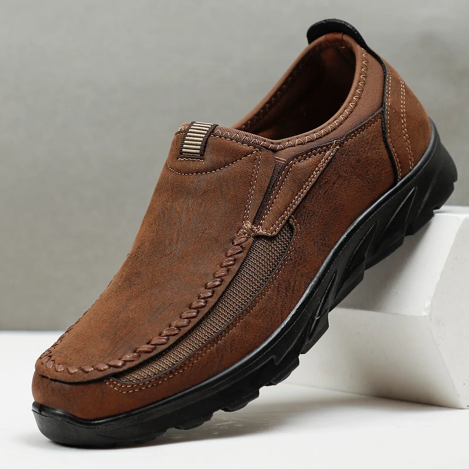 Sapatos de vestido homens mocassins sapatos casuais respirável tênis masculino luz ao ar livre andando calçado plano tênis casuais sapatos masculinos 230302