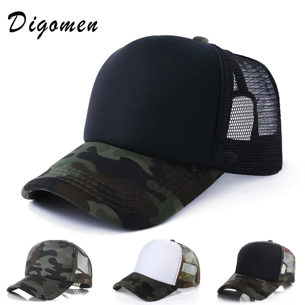 Berretti da camionista mimetici da addestramento militare Cappelli da sole estivi Cappello da baseball Cappello a rete