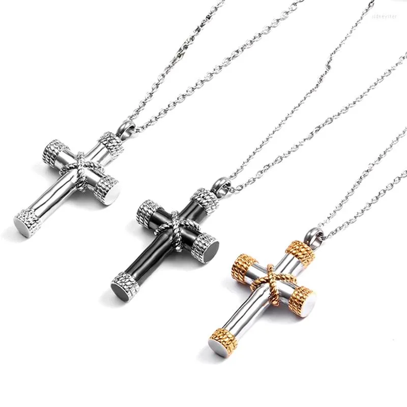 Pendant Necklaces Stainless Steel Classic Cross Cremation Ashes Urn Necklace Keepsake Jewelry Memorial