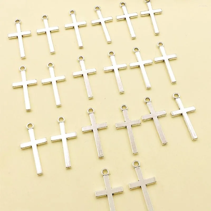 Charms 20pcs Metal Antique Silver Cross Pendants Jewelry Making Religion DIY Earrings Necklaces Handmade Craft Accessorie