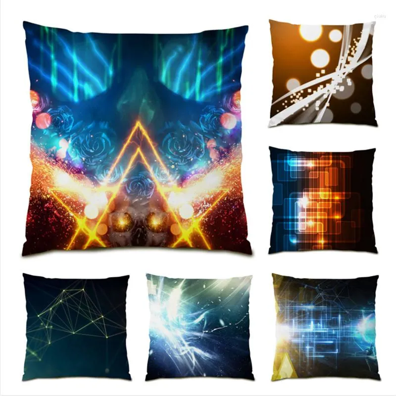 Pillow Square Abstract Geometry Living Room Decoration Polyester Linen Modern Covers Pillowcase Soft Velvet Comfortable E0636