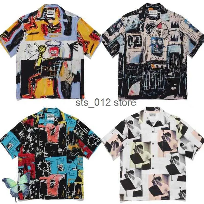 Men's Casual Shirts WACKO MARIA Hawaiian Hipster Short Sleeeve Fashion Shirt T230303