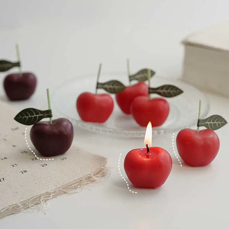 4st Cherry Creative Aromatherapy Scentle Candle for Photo Props Home Decoration