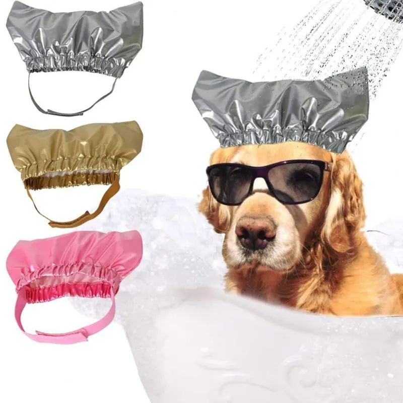 犬のアパレル素晴らしいペットシャワーキャップエラスティックバス防水防水耳乾燥予防カバー用品