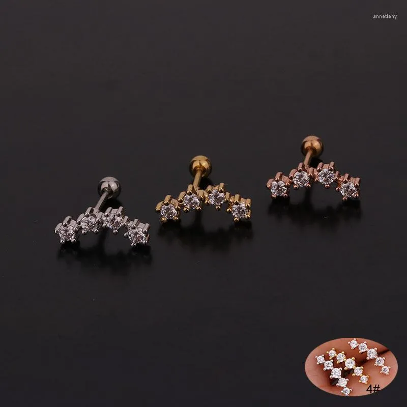 Orecchini a bottone 1 PZ Carino Semplice Piccolo Micro Pavimenta Zircone Orecchino Geometrico Alla Moda Palla Rotonda Orecchio Cartilagine Piercing Polsino Gioielli