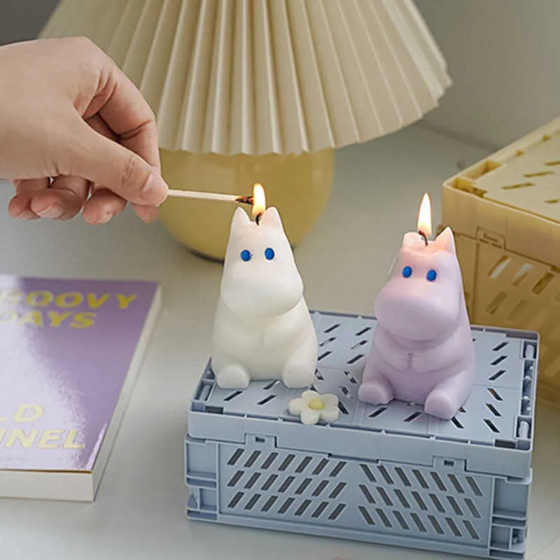 Scented Candles Cute Little Hippo Aromatic Candles Home Decoration Soy Wax Scented Candles For Decoration Birthday Decoration