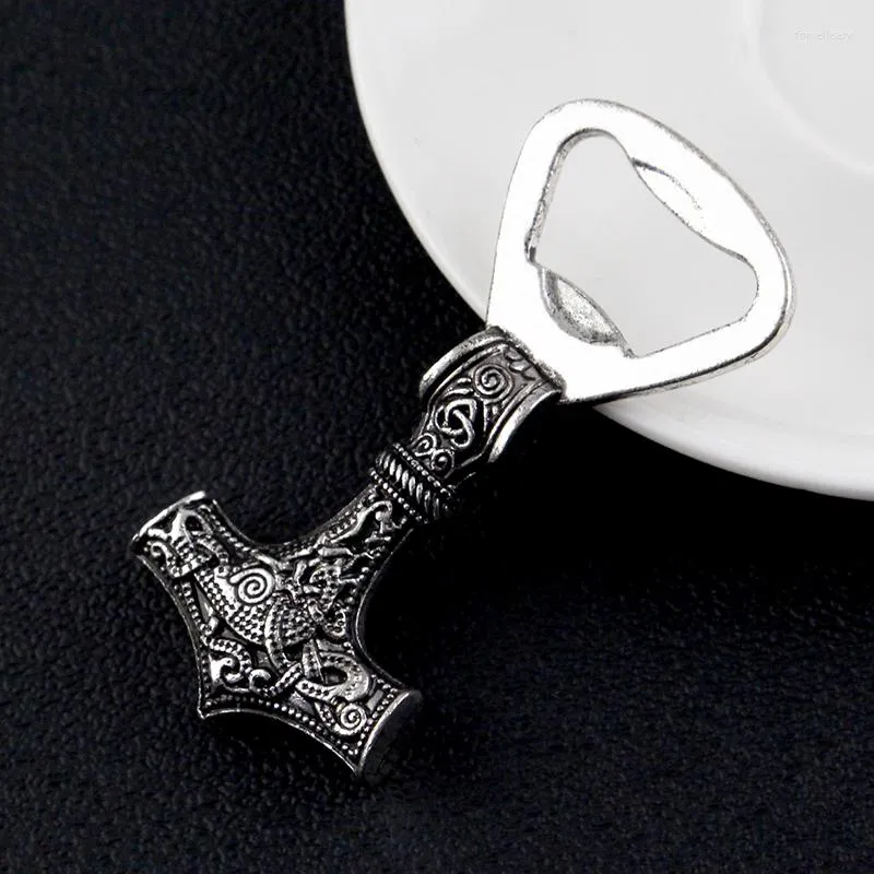 Keychains Fashion Viking Rune Hammer Bottle Opener Keychian Pendant Accessories Beer Tool For Fans Gifts Norse Jewelry