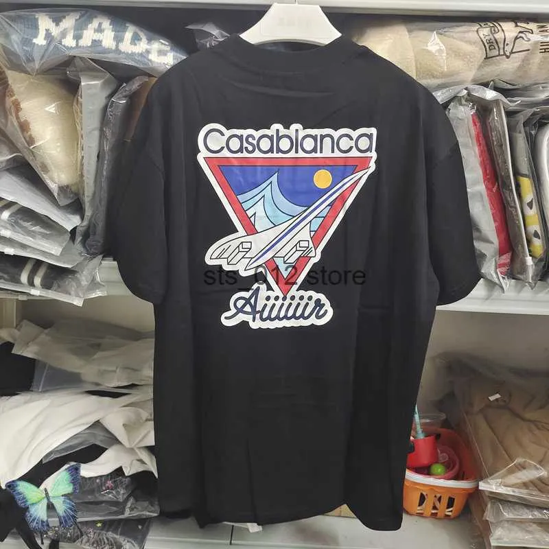 Men's T-Shirts 2023 New Casablanca Short Sleeve T-shirt Men Women Space Shuttle Casual Top Cotton T Shirt T230303