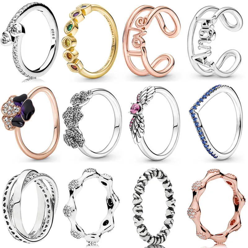 925 Mulheres prateadas FIT PANDORA RING ORIGINAL COROWN RINGS MODANTE