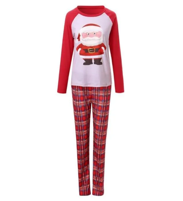 Kerstdecoraties Pyjama's Pak Katoen Santa Print Plaid broek Parentchild Pakken ouders en kinderen babyservice7211088