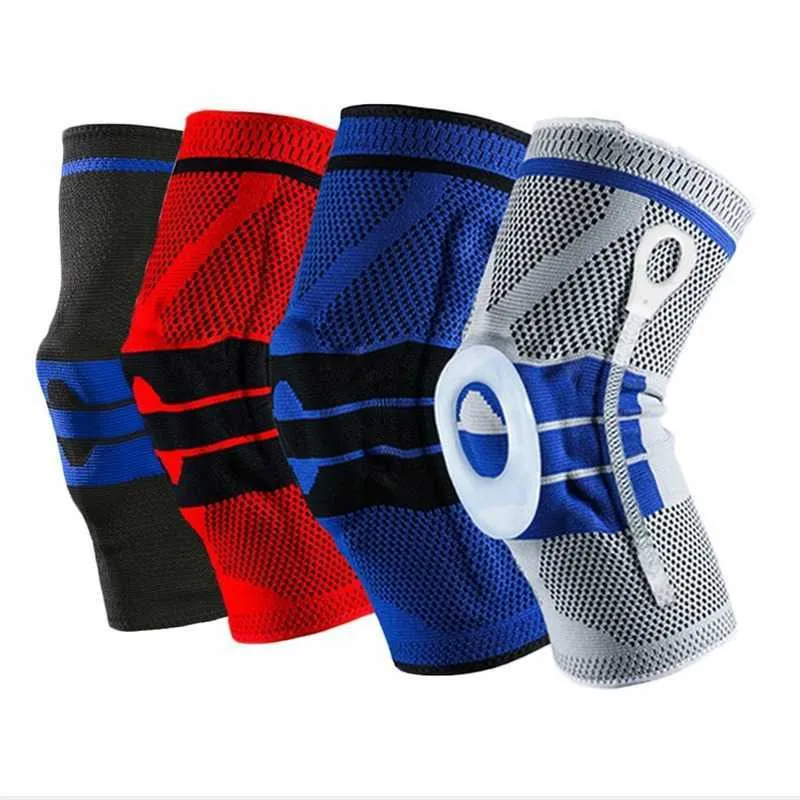 Elbow knäskydd bara 1st Sports Kne Pad Men Silicone Spring Knee Protector Brace Basketball Running Knee Pad Dance Kneepad Man Tactical Kneeca J230303