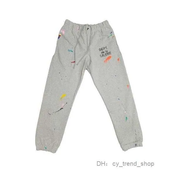 Byxor för män Gallerier Avdelning Designer Joggingbyxor Sport 7216b Målad Flare Sweat Pant Ink Stänk Handmålad Graffiti High Street Lös 28