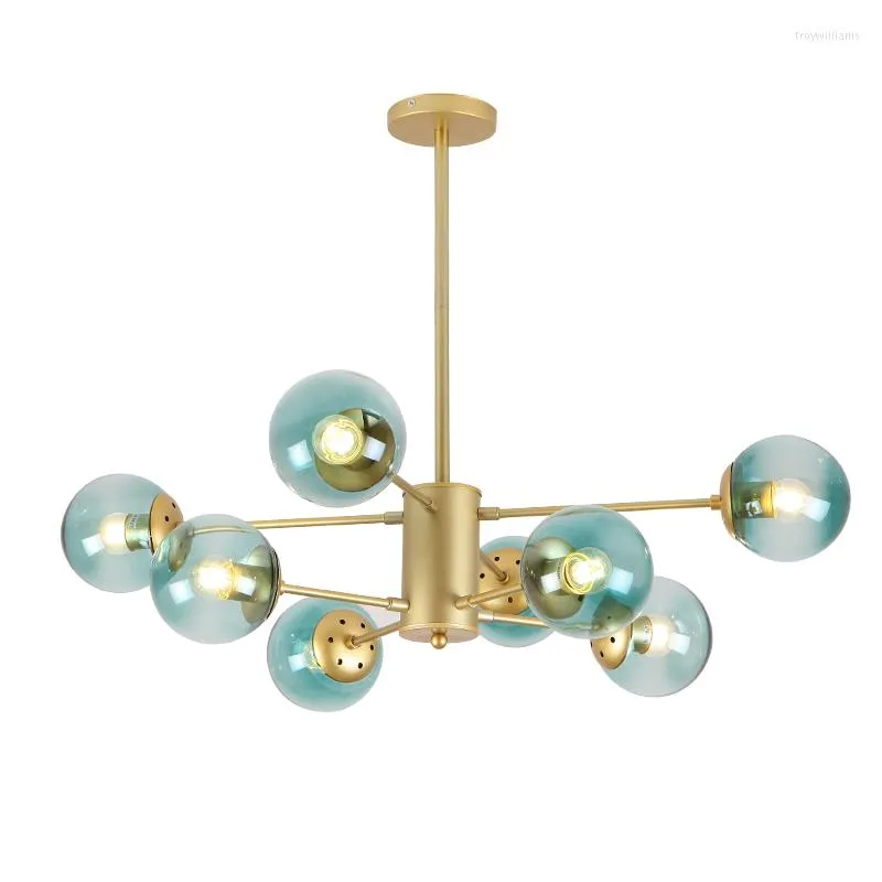 Pendantlampor Gold Luster Chandeliers 6-16 Arms Retro Justerbar edisonlampa Lamp E27 Art Spider Tak armaturfäste