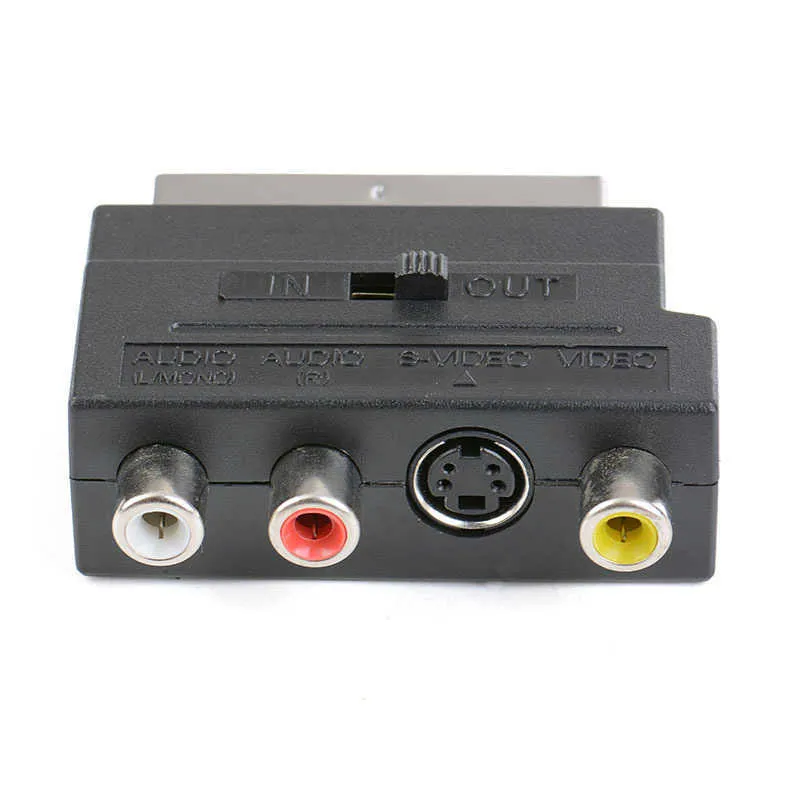 AV Audio / Video Scart Broom Kopf zum Konverter European 21p Pin RCA Farbdifferenzleitung S -Anschlussstopfen